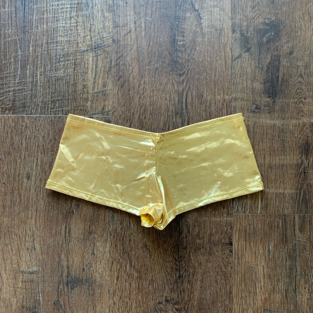 Shiny Gold Lamé Short Shorts / Boy Shorts XS NWOT